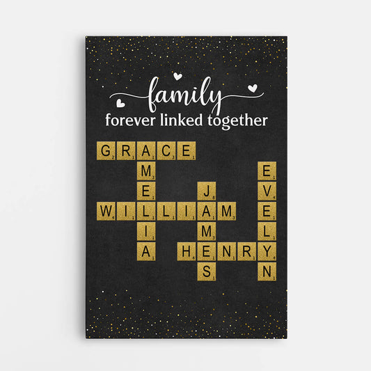 3458CUK1 family forever linked together canvas personalised gifts for family