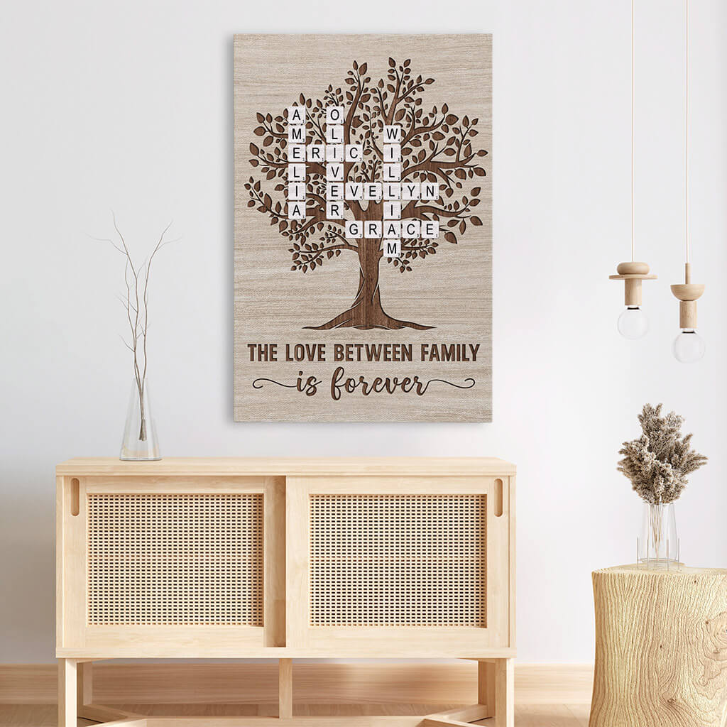 3459CUK3 the love between family tree canvas personalised gifts for family