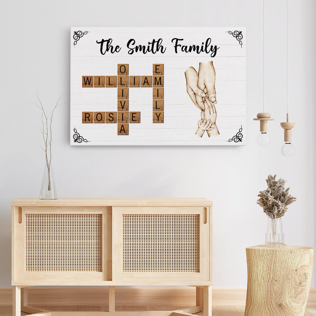 3463CUK3 the smith family crossword canvas personalised gifts for family