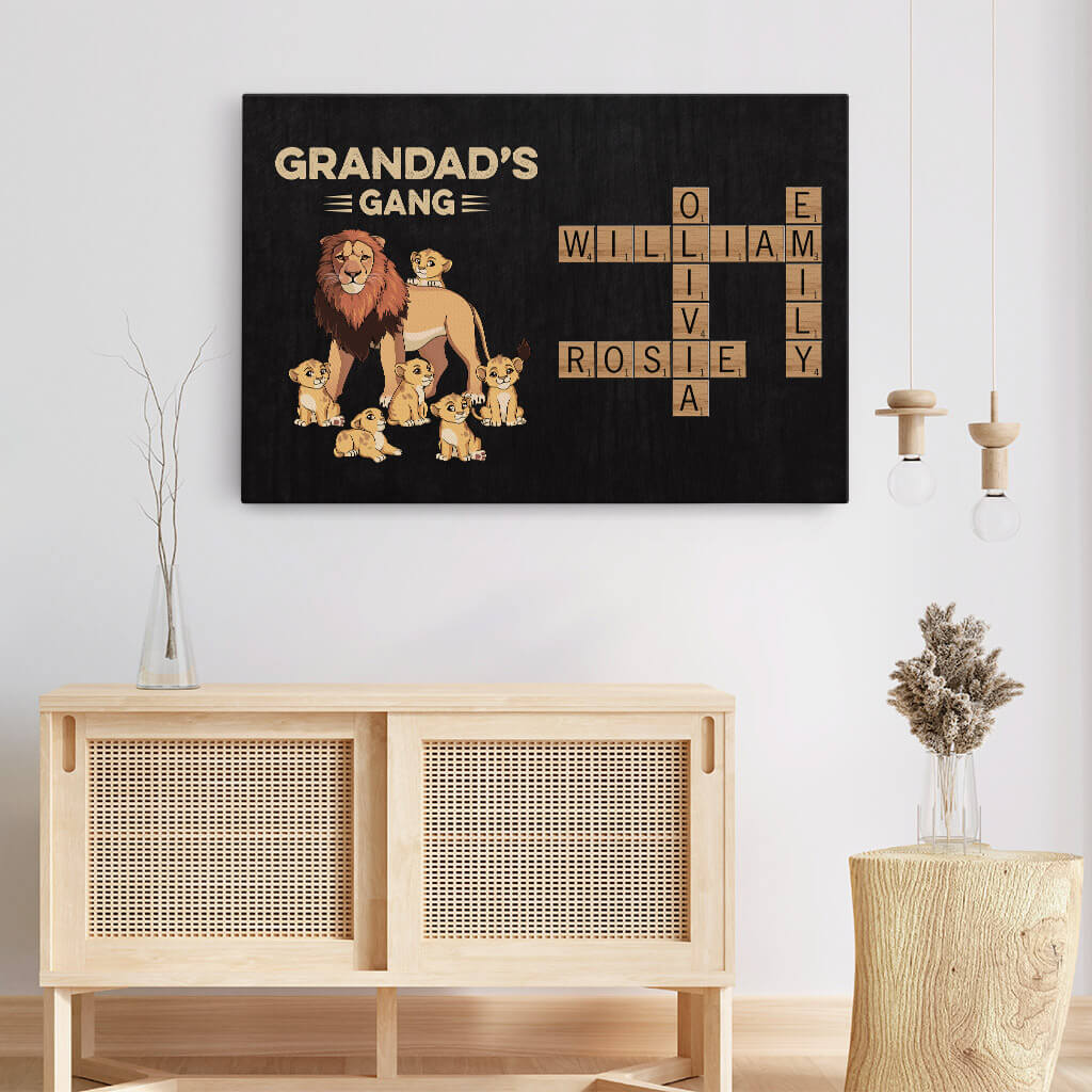 3466CUK3 the gang of dad canvas personalised gifts for dad