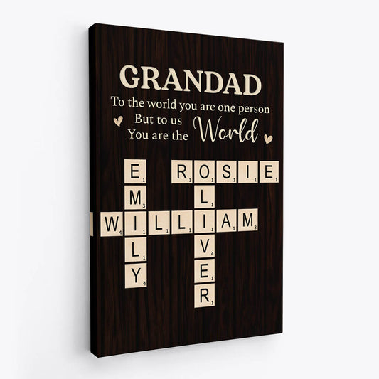 3469CUK2 grandma to the world you are one person canvas personalised gifts for grandma