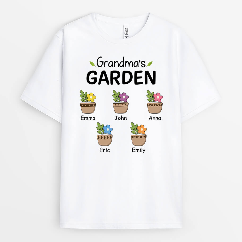 3491AUK1 cute grandmas garden t shirt  personalised gifts for grandma
