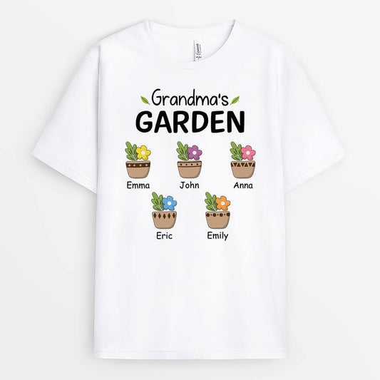 3491AUK1 cute grandmas garden t shirt personalised gifts for grandma