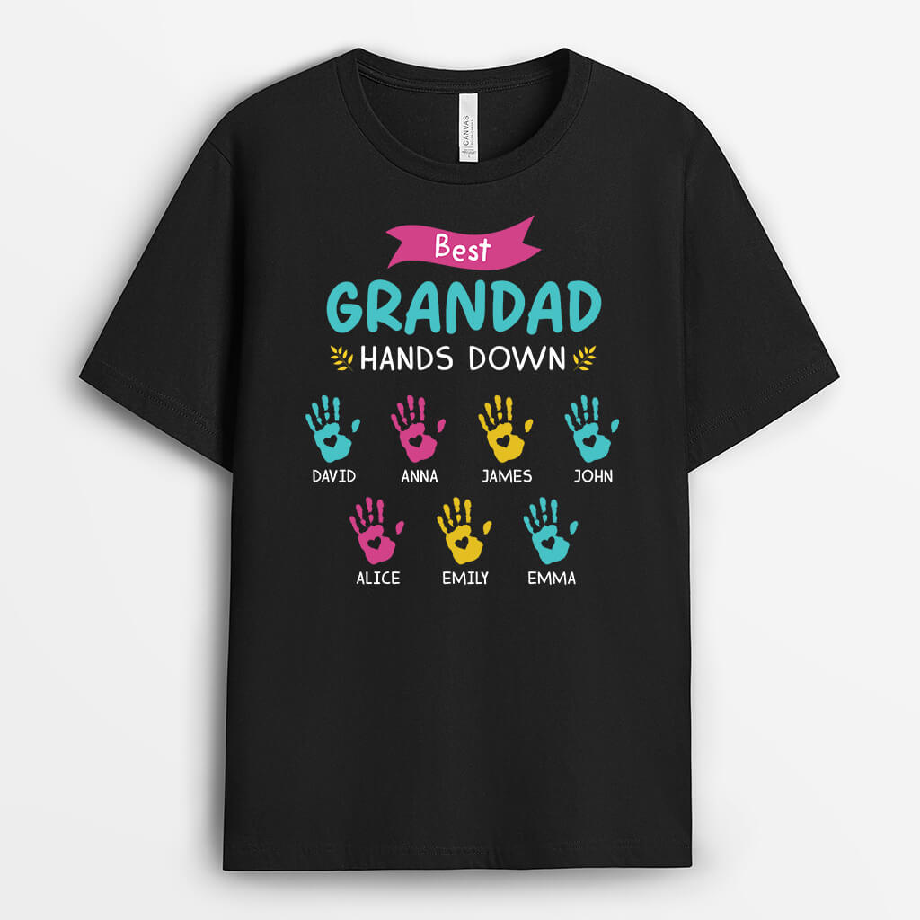 3495AUK2 best grandma hands down t shirt personalised gifts for grandma
