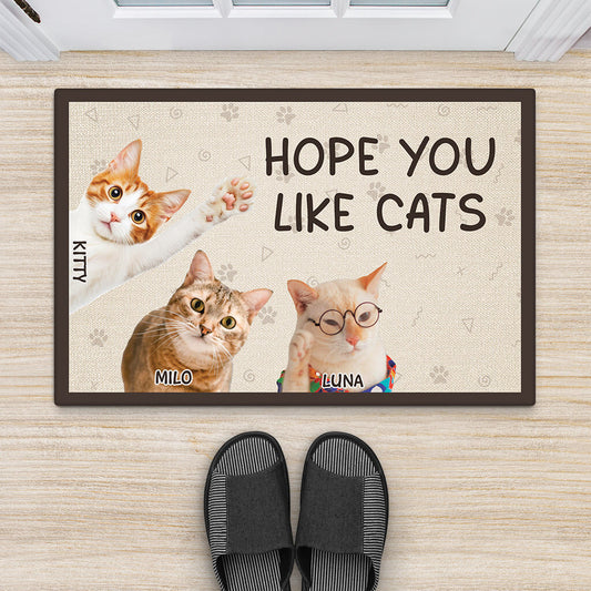 3497DUK2 hope you like cats doormat personalised presents for cat lovers