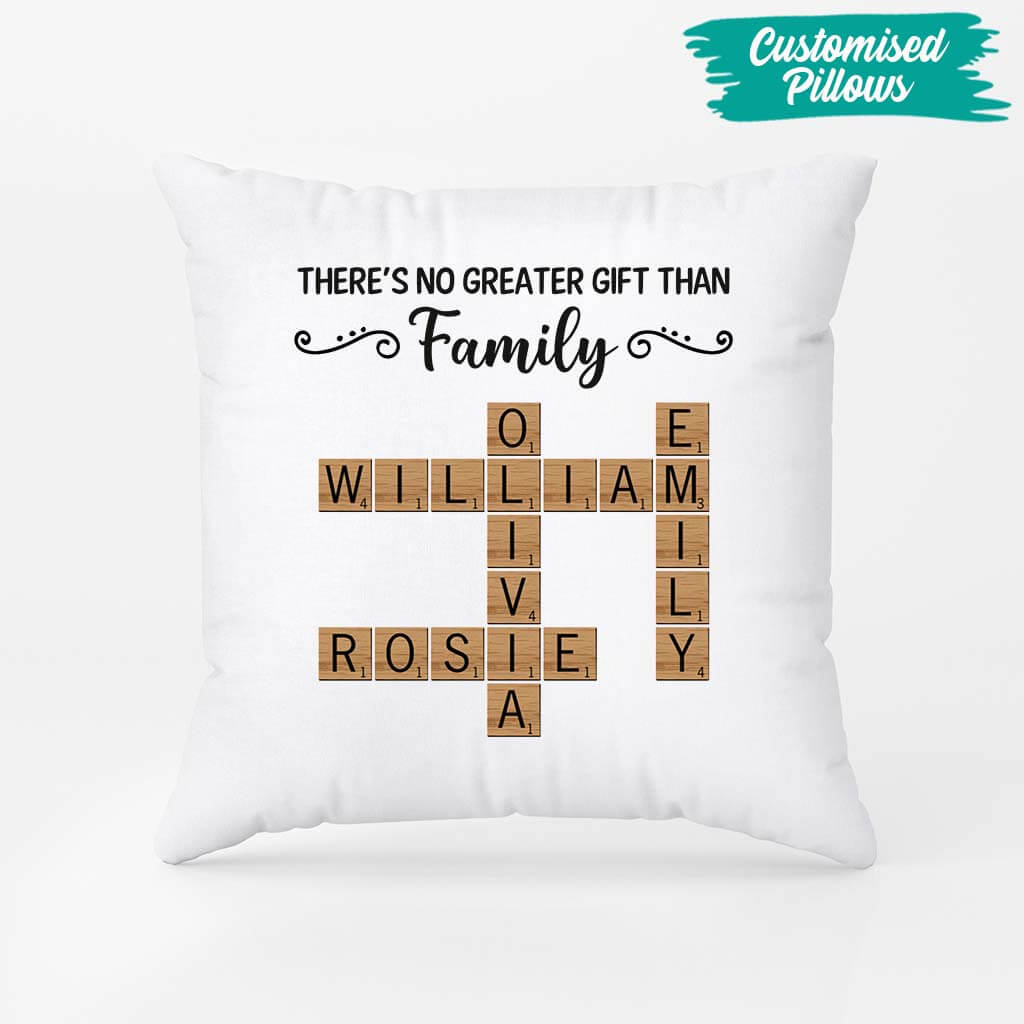3498PUK2 theres no greater gift than family pillow customised gifts for family