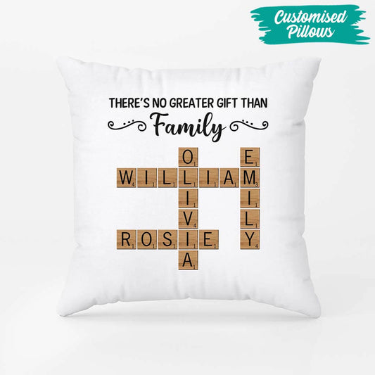 3498PUK2 theres no greater gift than family pillow customised gifts for family