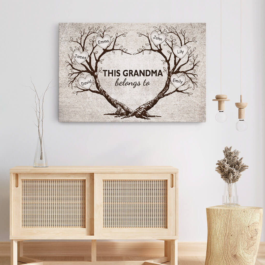 3500CUK3 this grandma belongs to tree canvas personalised gifts for grandma