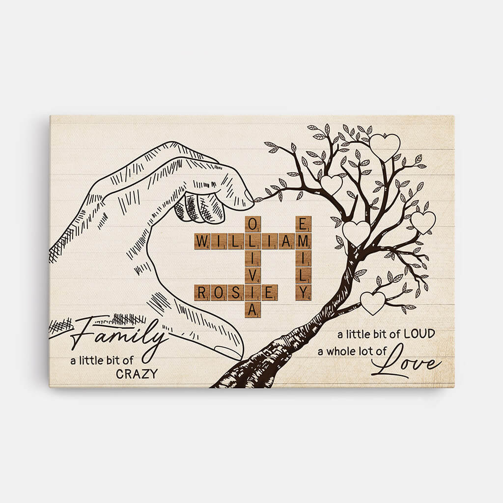 3503CUK1 family a little bit of crazy canvas personalised gifts for grandparents
