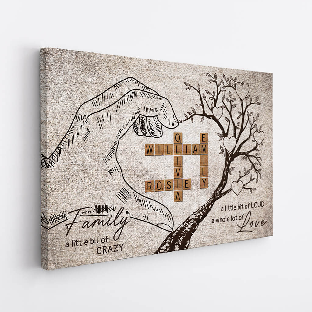 3503CUK2 family a little bit of crazy canvas personalised gifts for grandparents