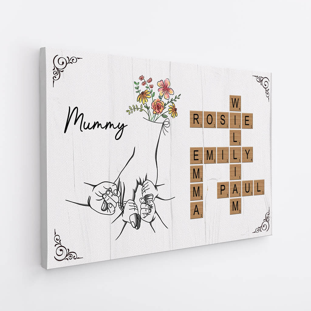 3504CUK2 retro crossword canvas personalised gifts for grandma