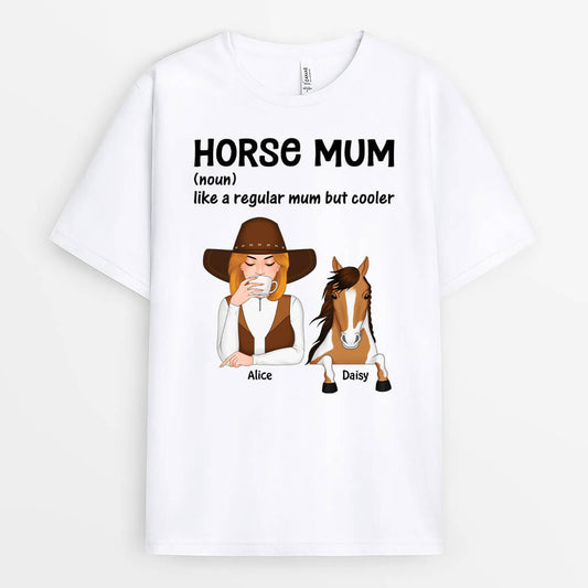 3506AUK1 horse mum like a regular mum but cooler t shirt funny gifts for her