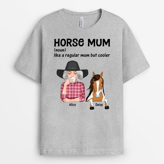 3506AUK2 horse mum like a regular mum but cooler t shirt funny gifts for her
