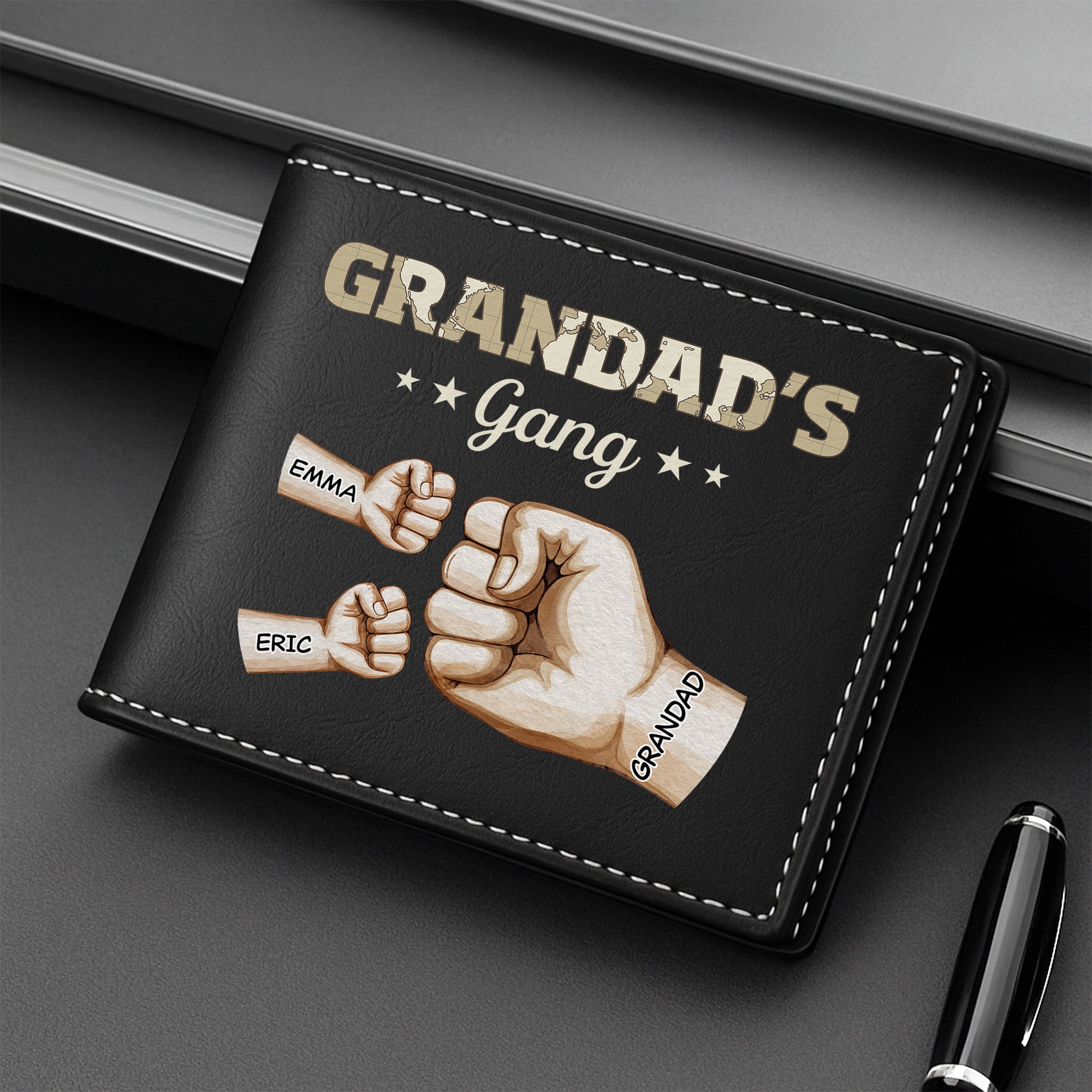 3508JUK2 personalised daddy gang leather wallet 3508J5I3B