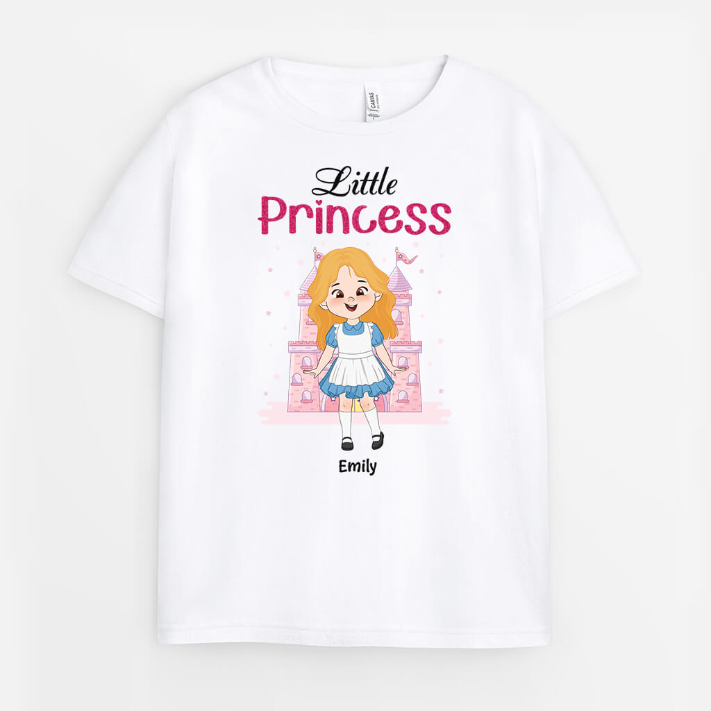3512AUK1 little princess t shirt personalised gift for kids girl
