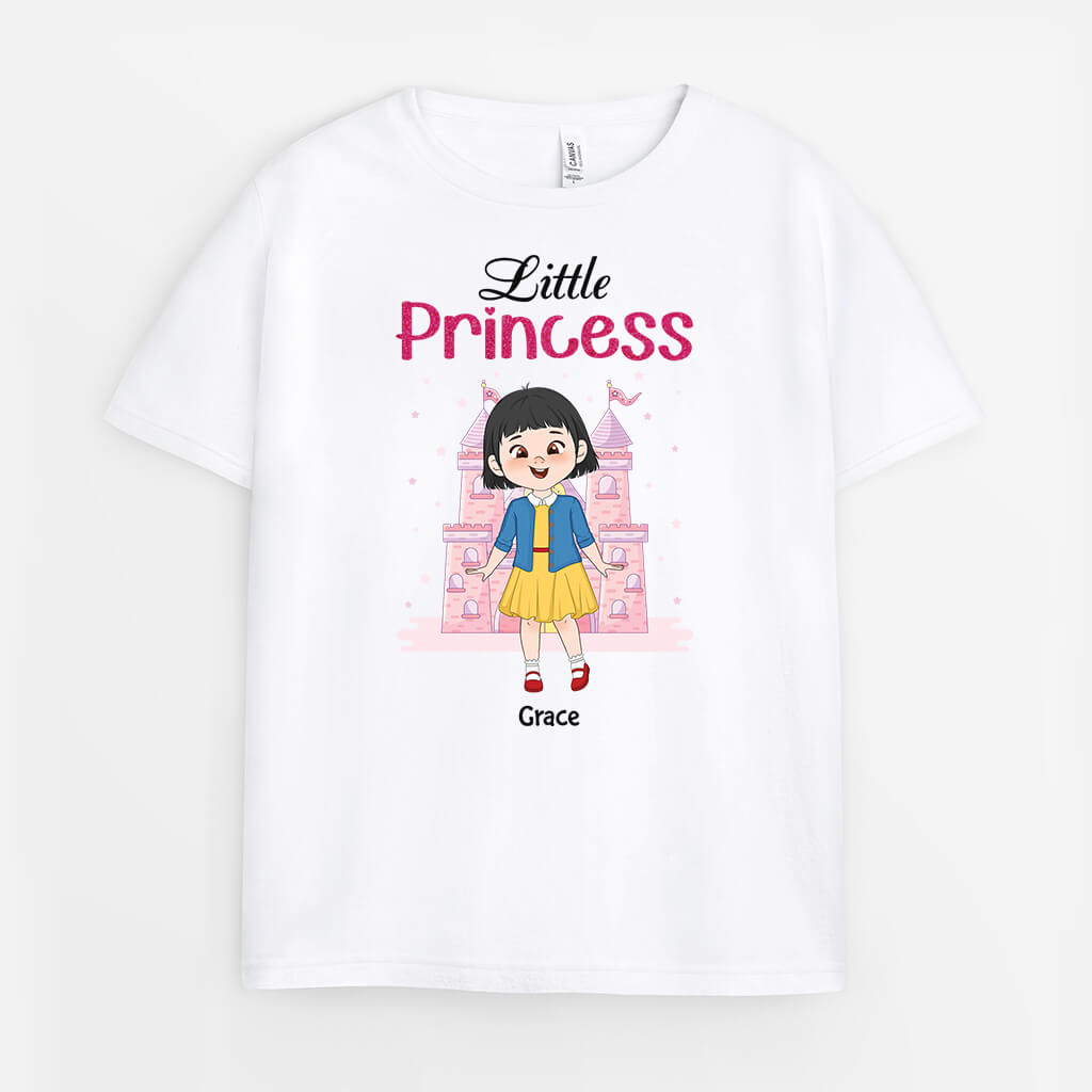 3512AUK2 little princess t shirt personalised gift for kids girl