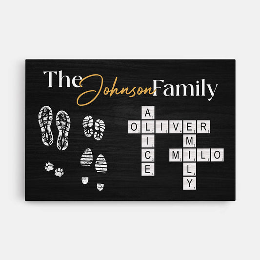 3514CUK1 personalised the family crossword canvas customised for grandparents parents