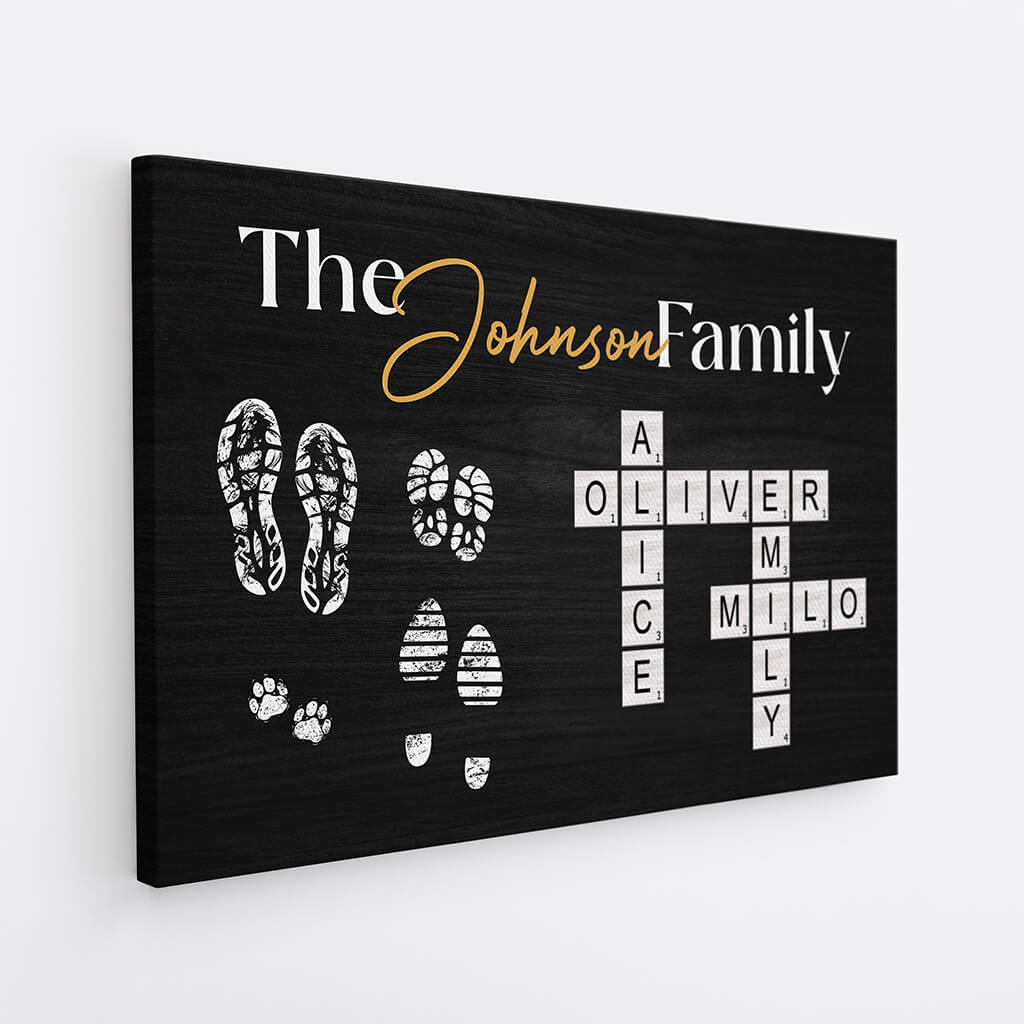 3514CUK2 personalised the family crossword canvas customised for grandparents parents