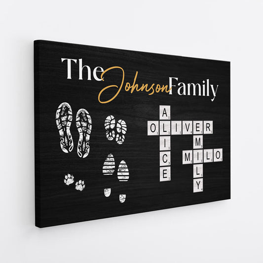 3514CUK2 personalised the family crossword canvas customised for grandparents parents