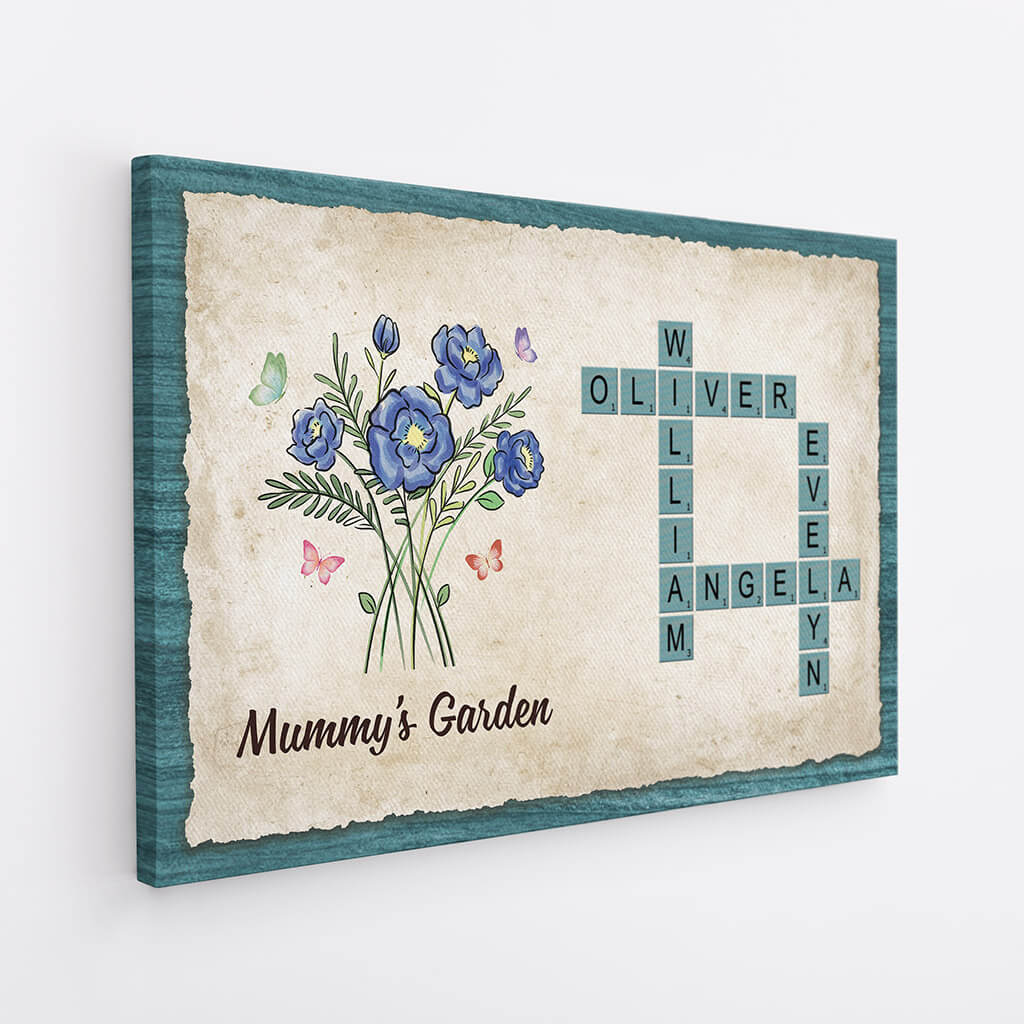 3524CUK2 grandmas garden crossword design canvas personalised gifts for grandma