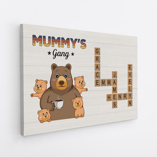 3527CUK2 grandads gang bear crossword theme canvas personalised gifts for grandad
