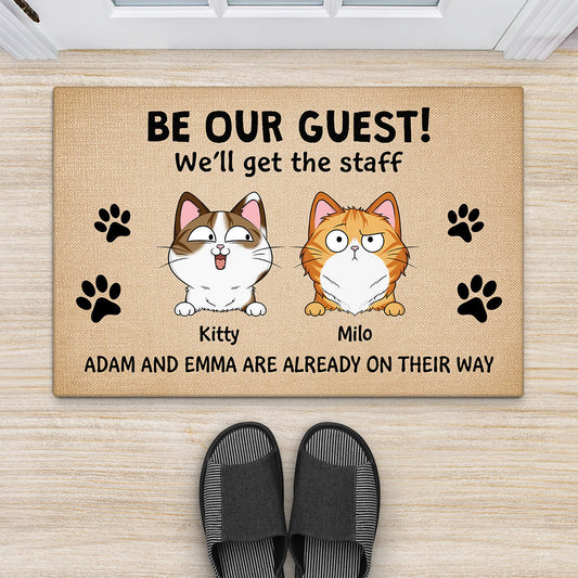 3530DUK2 be our guest doormat  personalised gifts for cat lovers