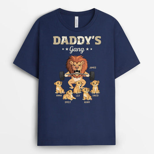 3551AUK2 grandads gang lion personalised t shirt for grandad