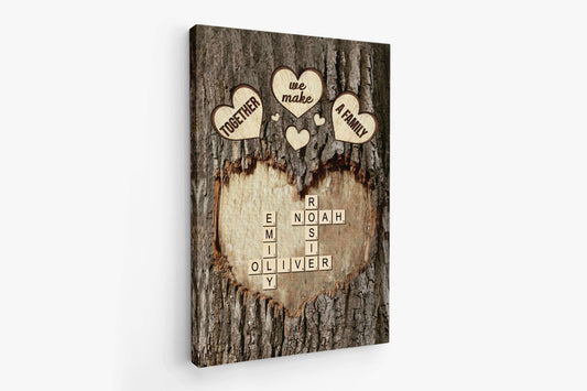 3554CUK2 together we make a family tree canvas personalised gifts for grandparents parents