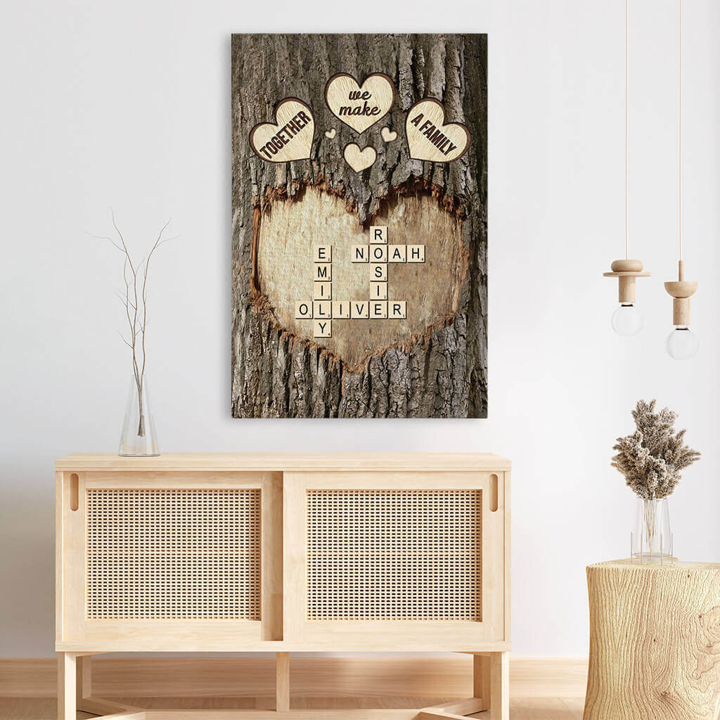 3554CUK3 together we make a family tree canvas personalised gifts for grandparents parents