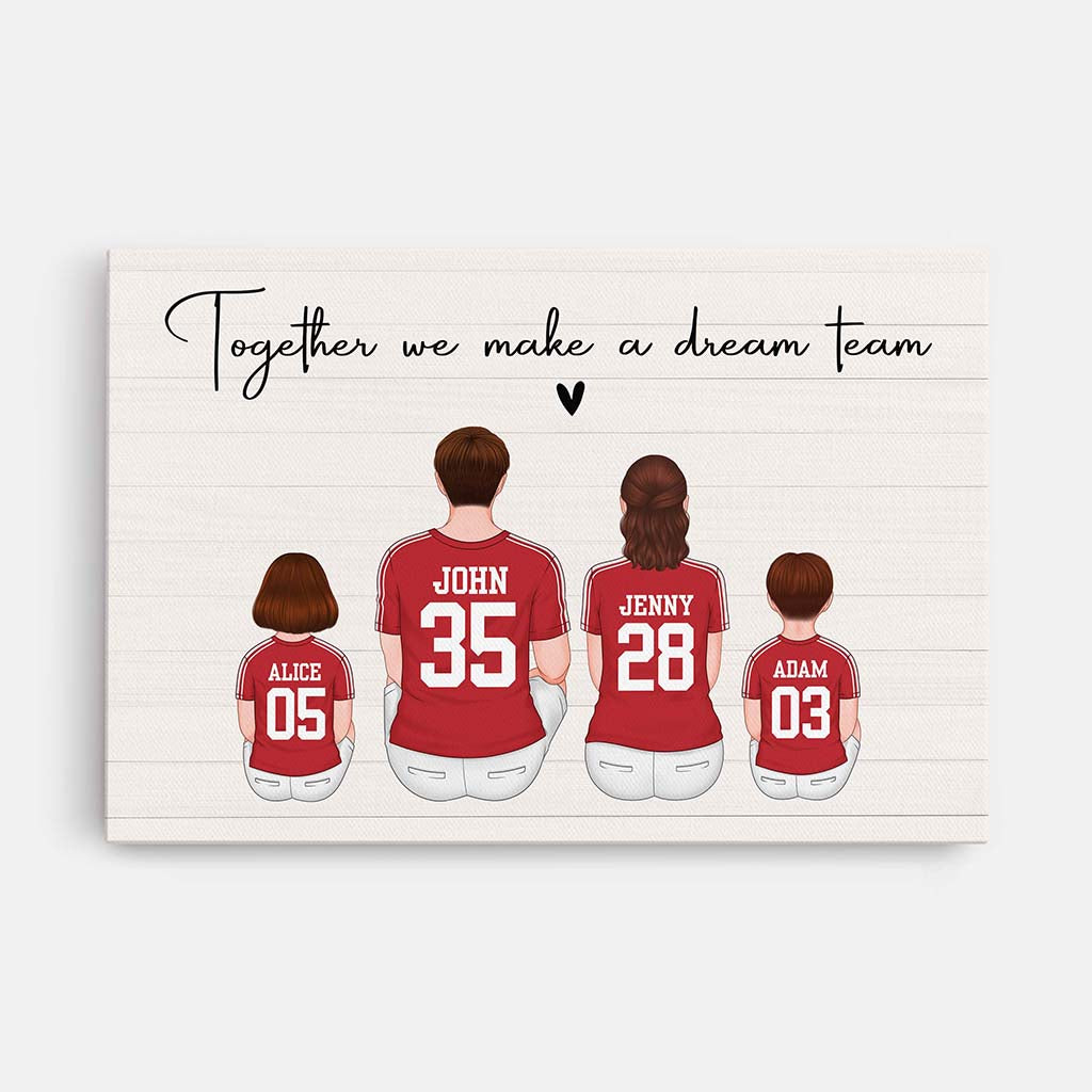 3558CUK1 together we make a dream team canvas personalised family gifts