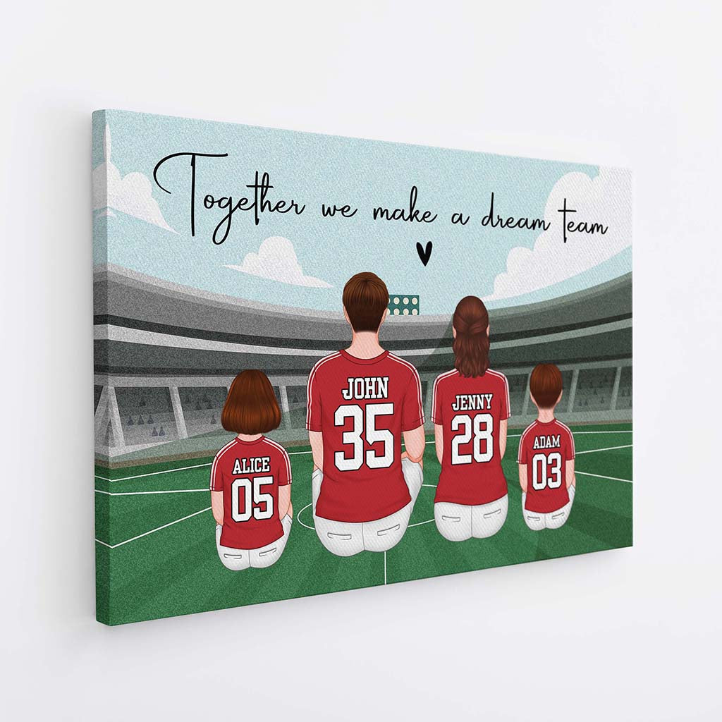 3558CUK2 together we make a dream team canvas personalised family gifts