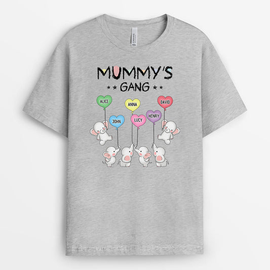 3562AUK2 grandmas elephant gang t shirt personalised gifts for grandma