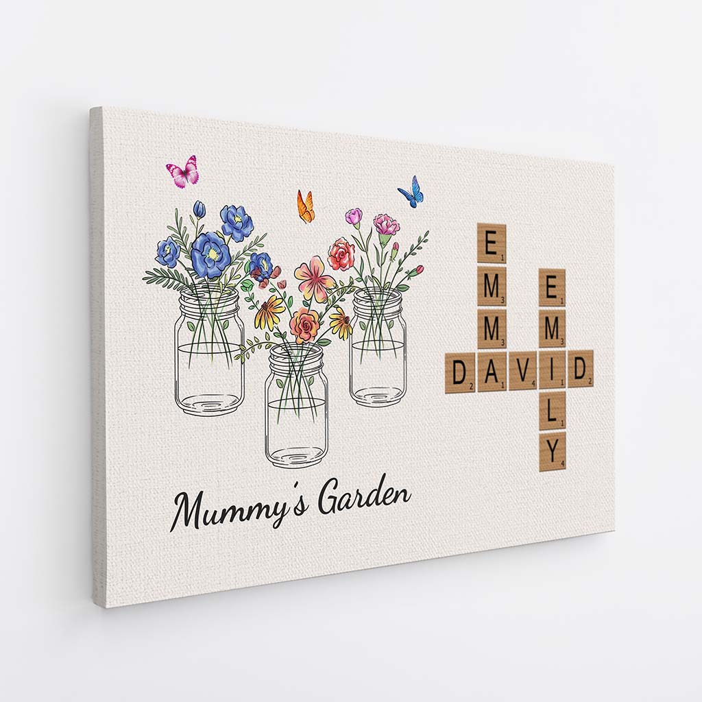 3566CUK2 grandma mummys garden crossword canvas  custom gifts for granny mum