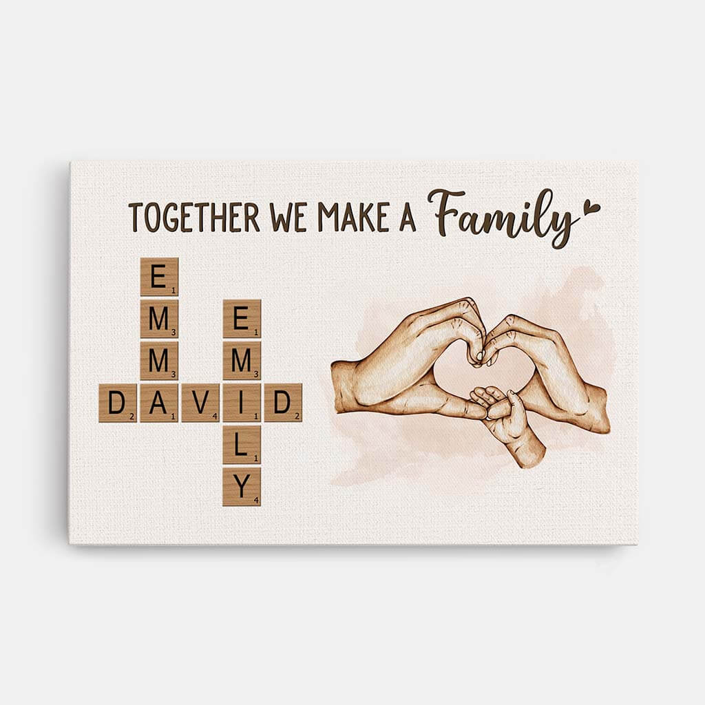 3568CUK1 together we make a family crossword canvas personalised gifts for family