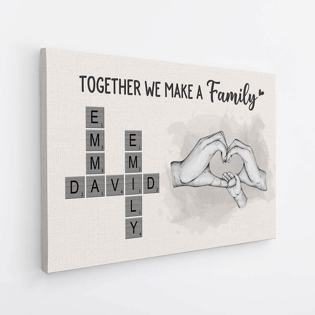 3568CUK2 together we make a family crossword canvas personalised gifts for family