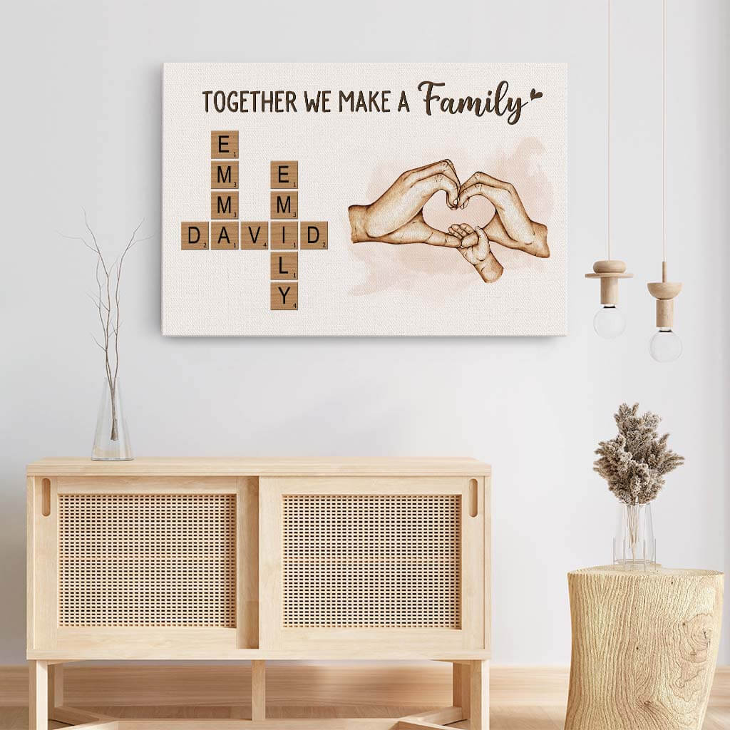 3568CUK3 together we make a family crossword canvas personalised gifts for family