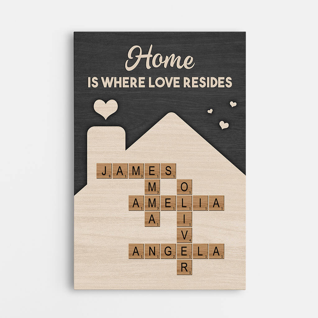 3572CUK1 home is where love resides canvas custom family gifts
