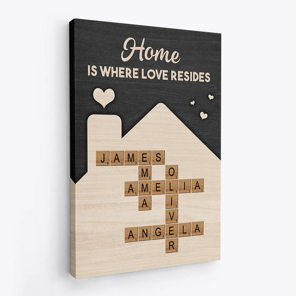 3572CUK2 home is where love resides canvas custom family gifts