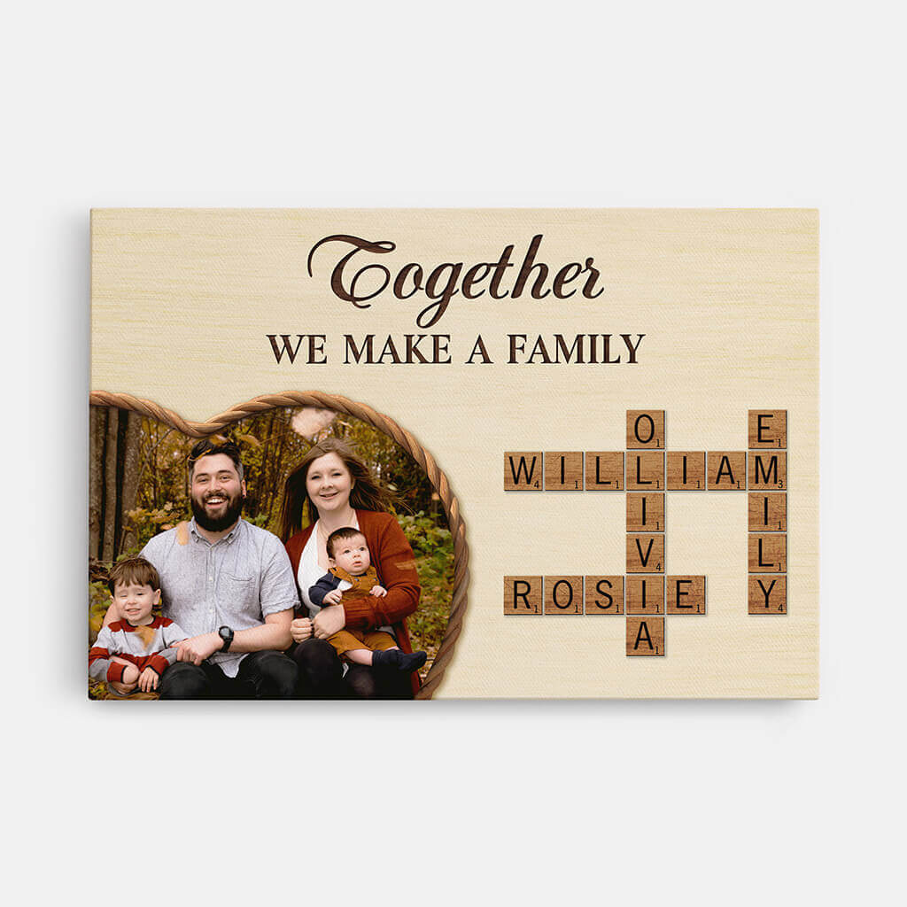3575CUK1 together we make a family photo crossword canvas personalised family gifts
