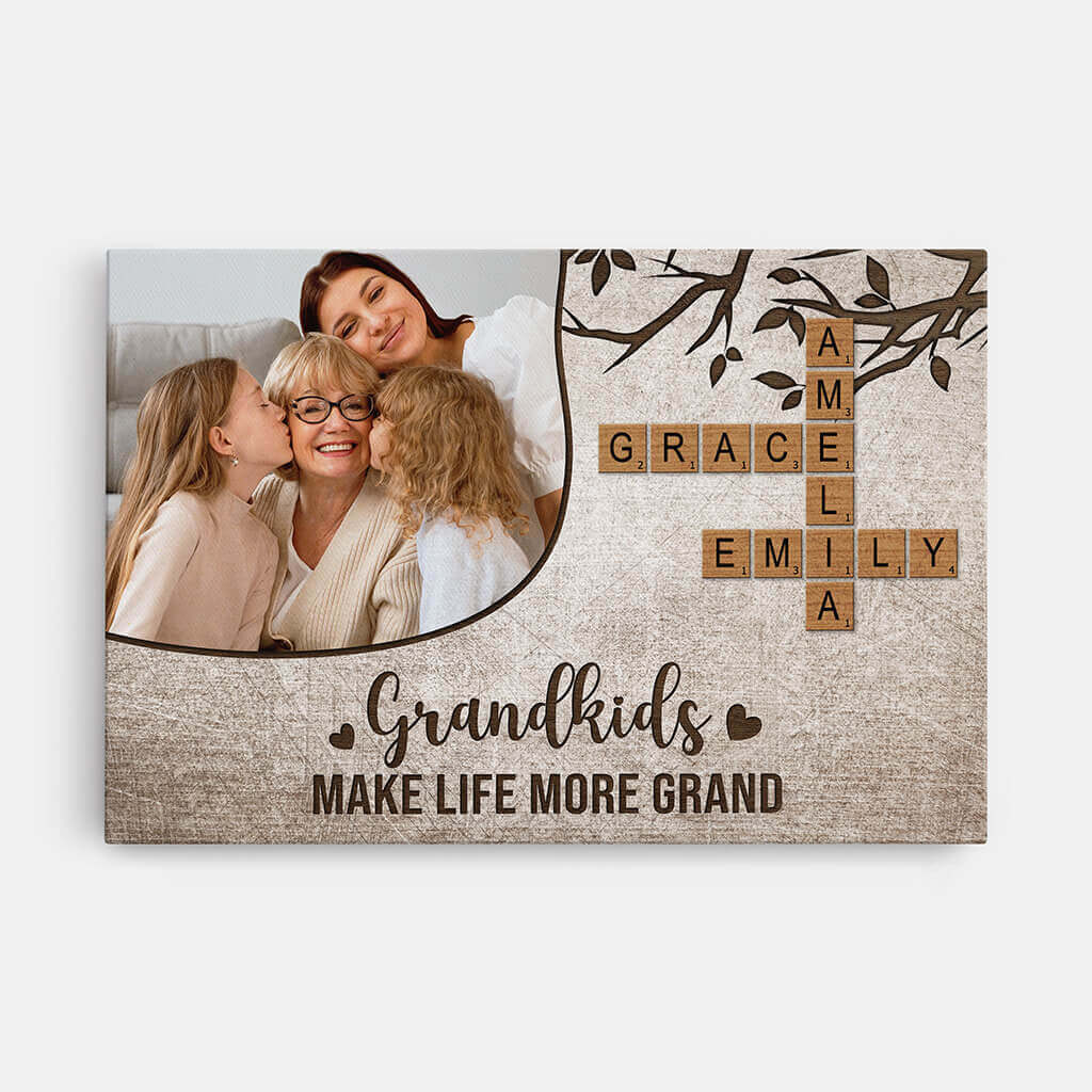 3577CUK1 grandkids make life more grand photo canvas custom gifts for grandparents