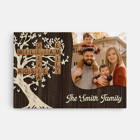 3578CUK1 family crossword photo canvas personalised family gift
