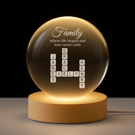 3591LUS1 crossword art crystal ball lamp personalized gifts for family 3591LTP5I