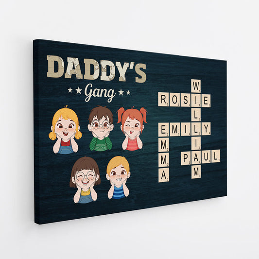 3597CUS2 grandma mummys gang crossword canvas customised gifts for grandma mum