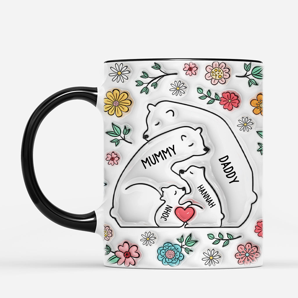 3603MUK4 family bear 3d mug  personalised gifts for family