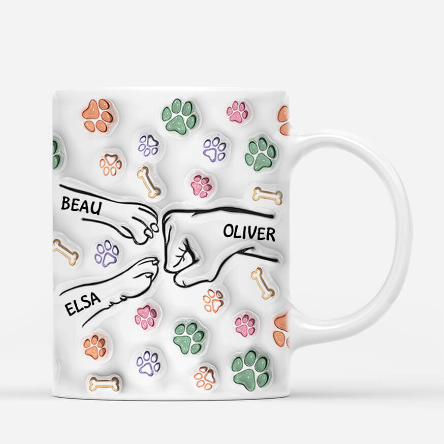 3609MUK3 dog dad fist bump 3d mug personalised dog gifts for owners