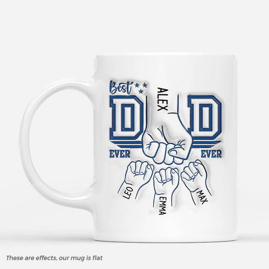 3630MUK1 best dad ever fist bump 3d inflated effect mug personalised presents for dad