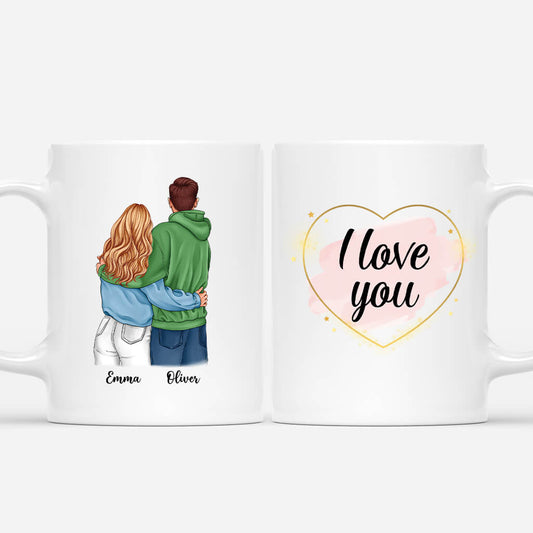 3663MUK1 personalised i love you couple holding mug personalised gifts for couples