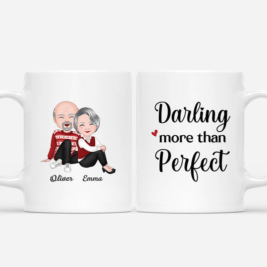 3666MUK1 darling youre more than perfect personalised couple mug