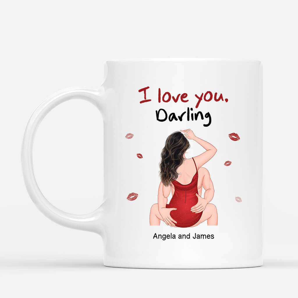 3671MUK1 i love you darling customised couple mug