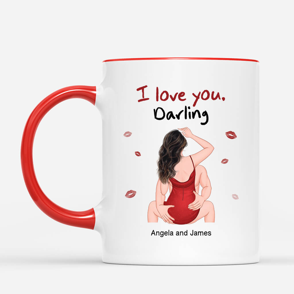 3671MUK2 i love you darling customised couple mug
